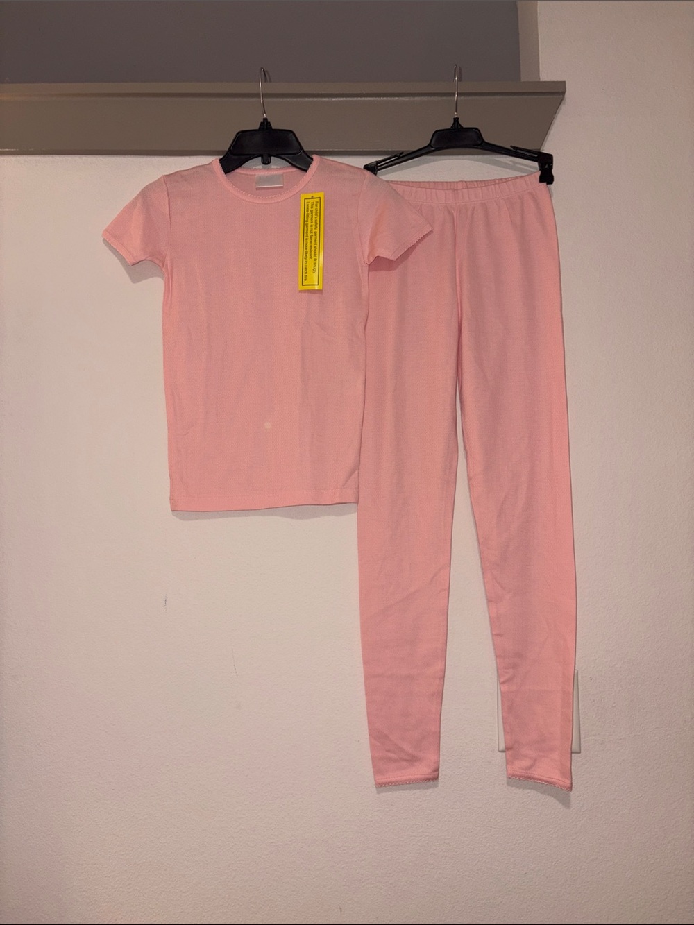 Lake Pajamas Little Girls Pink Short Long Pajama Set in Pink SZ 12 NWOT Flaw
